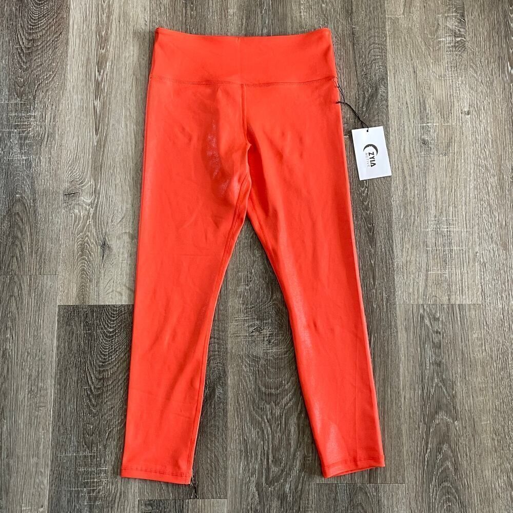 NWT Zyia Active Tangerine Metallic Light N Tight High Rise 7/8 Legging Size: 6-8